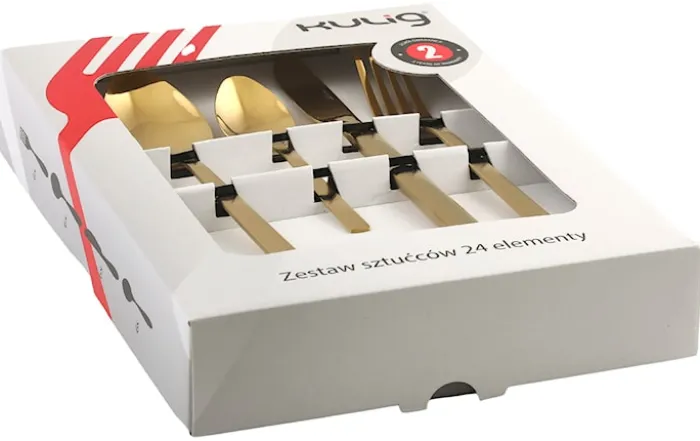 Zestaw sztućców dla 6 osób Piano 24 szt. złote