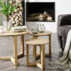 Zestaw trzech stolików Aventra o średnicy 30,35 i 50 cm dąb sękaty