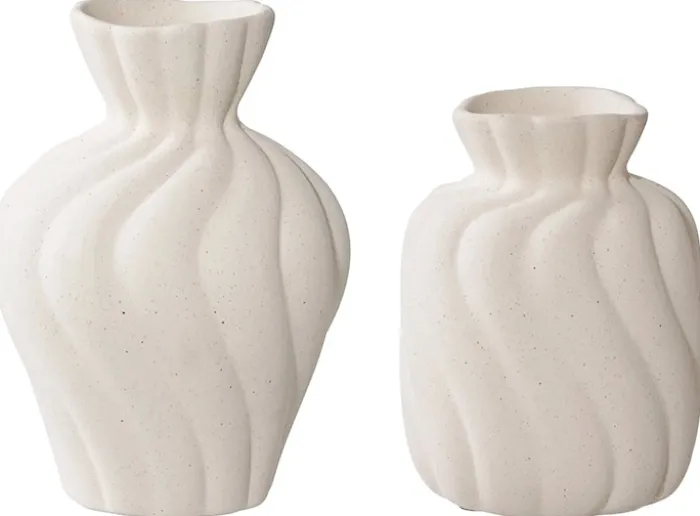Zestaw 2 wazonów Greteet ceramiczne białe