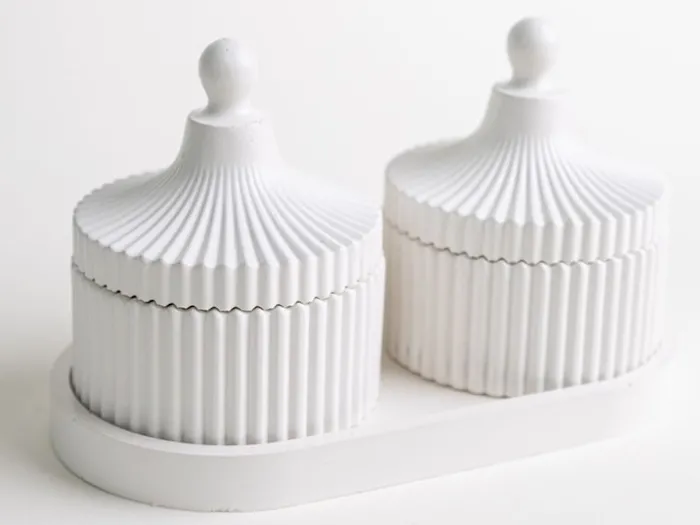 Zestaw 2 świec sojowych Grace Black Opium biały gips